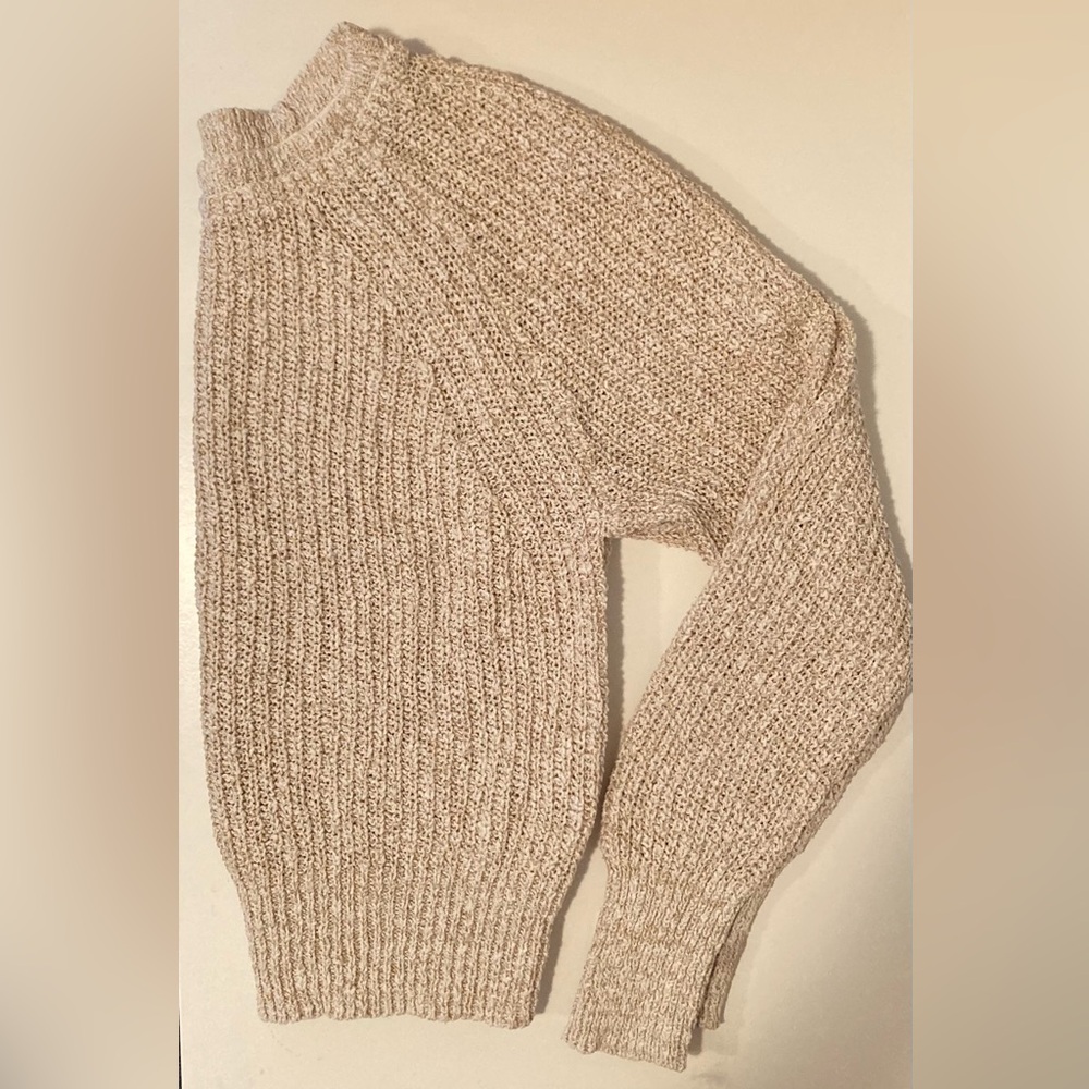 Free People Knit Sweater in Beige